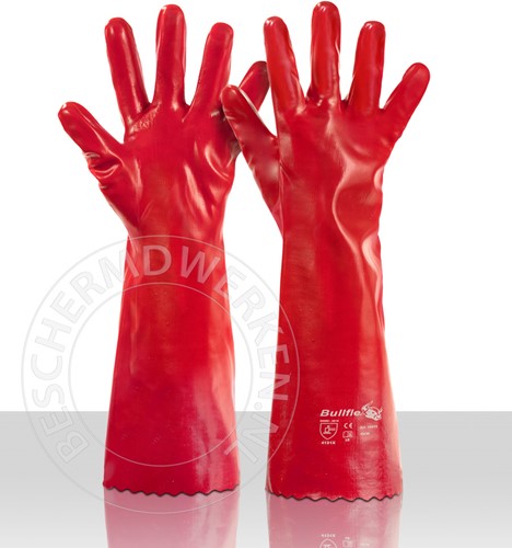 Werkhandschoenen PVC rood 45cm