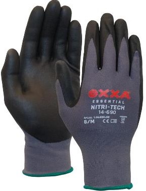 OXXA Nitri-Tech 14-690 handschoen - zwart/grijs - 9/l
