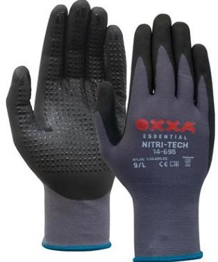 OXXA® Nitri-Tech 14-695 handschoen - zwart/grijs - 9/l