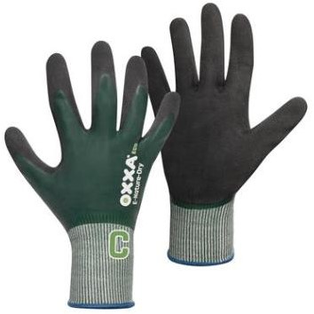OXXA® E-Nature-Dry Cut C 52-060 handschoen - zwart/groen - 11/xxl