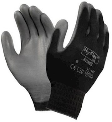 Ansell HyFlex 11-601 handschoen - grijs/zwart - 8