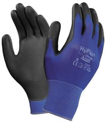 Ansell HyFlex 11-618 handschoen - zwart/blauw - 7