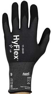 Ansell HyFlex 11-840 handschoen - zwart/grijs - 11