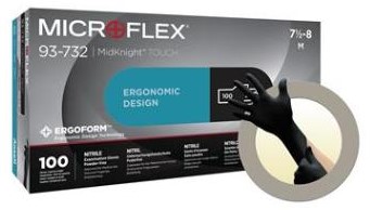 Ansell MicroFlex MidKnight Touch 93-732 handschoen - zwart - 10½-11