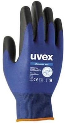 uvex phynomic wet handschoen - zwart/blauw - 11