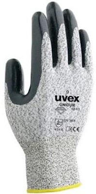uvex unidur 6643 handschoen - zwart/grijs - 9