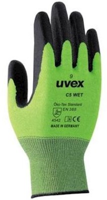 uvex C500 wet handschoen - antraciet/lime - 8