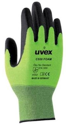 uvex C500 foam handschoen - antraciet/lime - 11