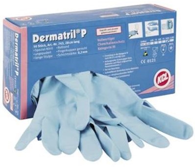 KCL Dermatril P 743 handschoen - blauw - 9