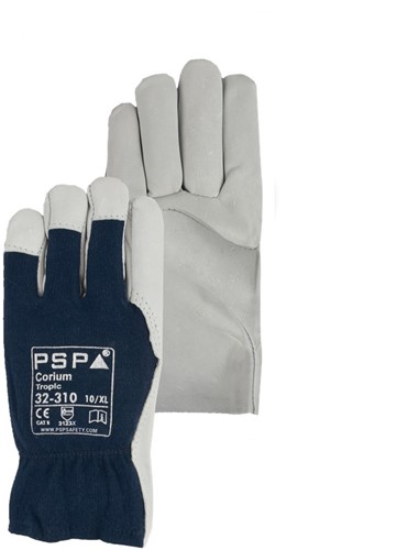PSP 32-310 Leren Tropic Werkhandschoen - blauw/naturel - 9/l