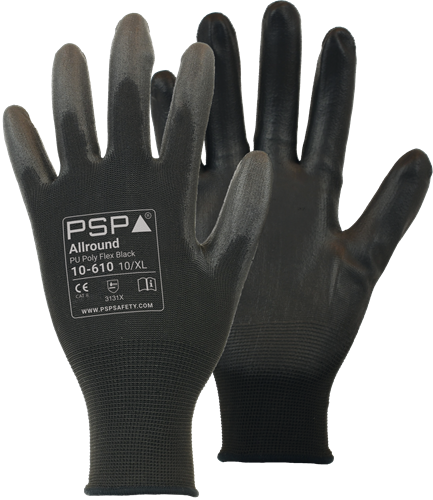 PSP 10-610 PU Zwart Werkhandschoen Per 12 Paar - 7/s