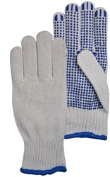 PSP 20-300 Rondgebreide Poly / Katoen Handschoen Met PVC Nopjes