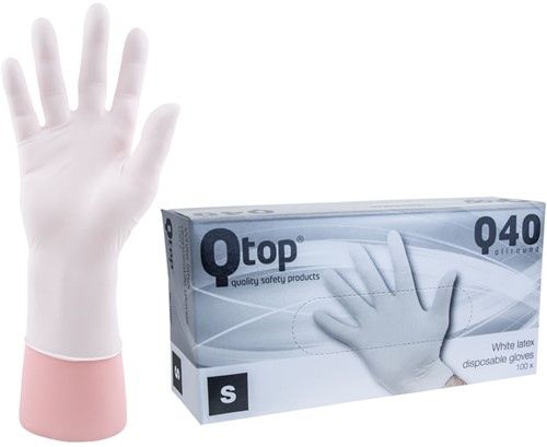 Latex Handschoenen wit poedervrij - 7/s