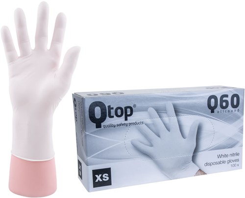 Qtop Q40 Witte Nitril Handschoenen - 6/xs