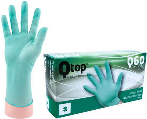 Qtop Q40 Groene Nitril Handschoenen - 8/m