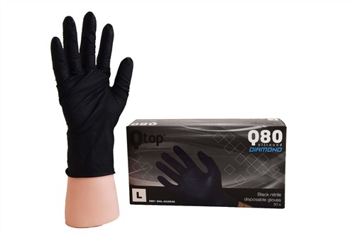 Qtop Q80 Diamond Zwart Nitril handschoen - zwart - xl