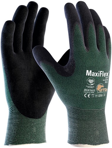 ATG 34-8743 MaxiFlex Cut - zwart/groen - 6/xs