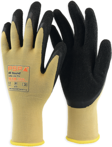 PSP 10-120 Alround Top Latex Lite Werkhandschoen - bruin/zwart - 8/m