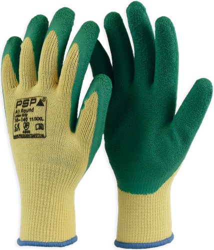 PSP 10-140 Allround Latex Werkhandschoen - geel/groen - 8/m