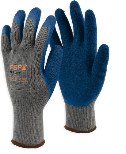 PSP 10-150 Allround Latex Werkhandschoen - grijs/blauw - 7/s