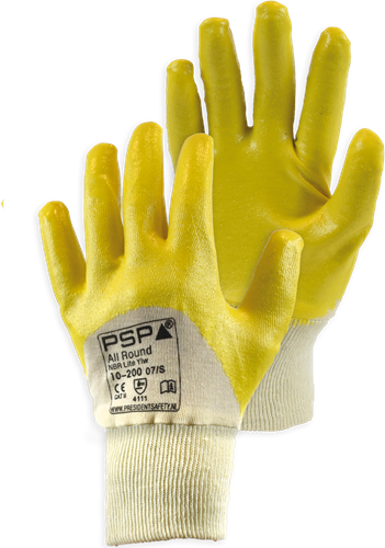 PSP 10-200 Allround NBR Lite Werkhandschoen - ecru/geel - 8/m