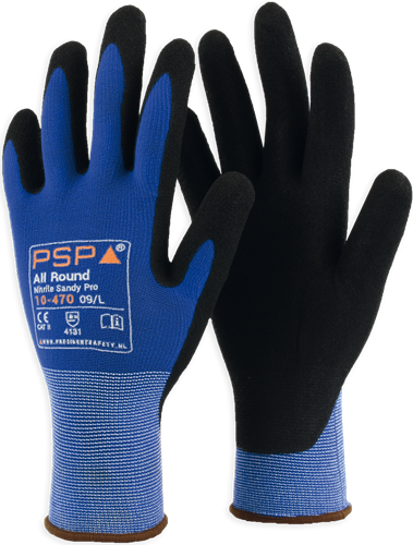 PSP 10-470 Allround Top Nitrile Sandy Werkhandschoen - blauw/zwart - 10/xl