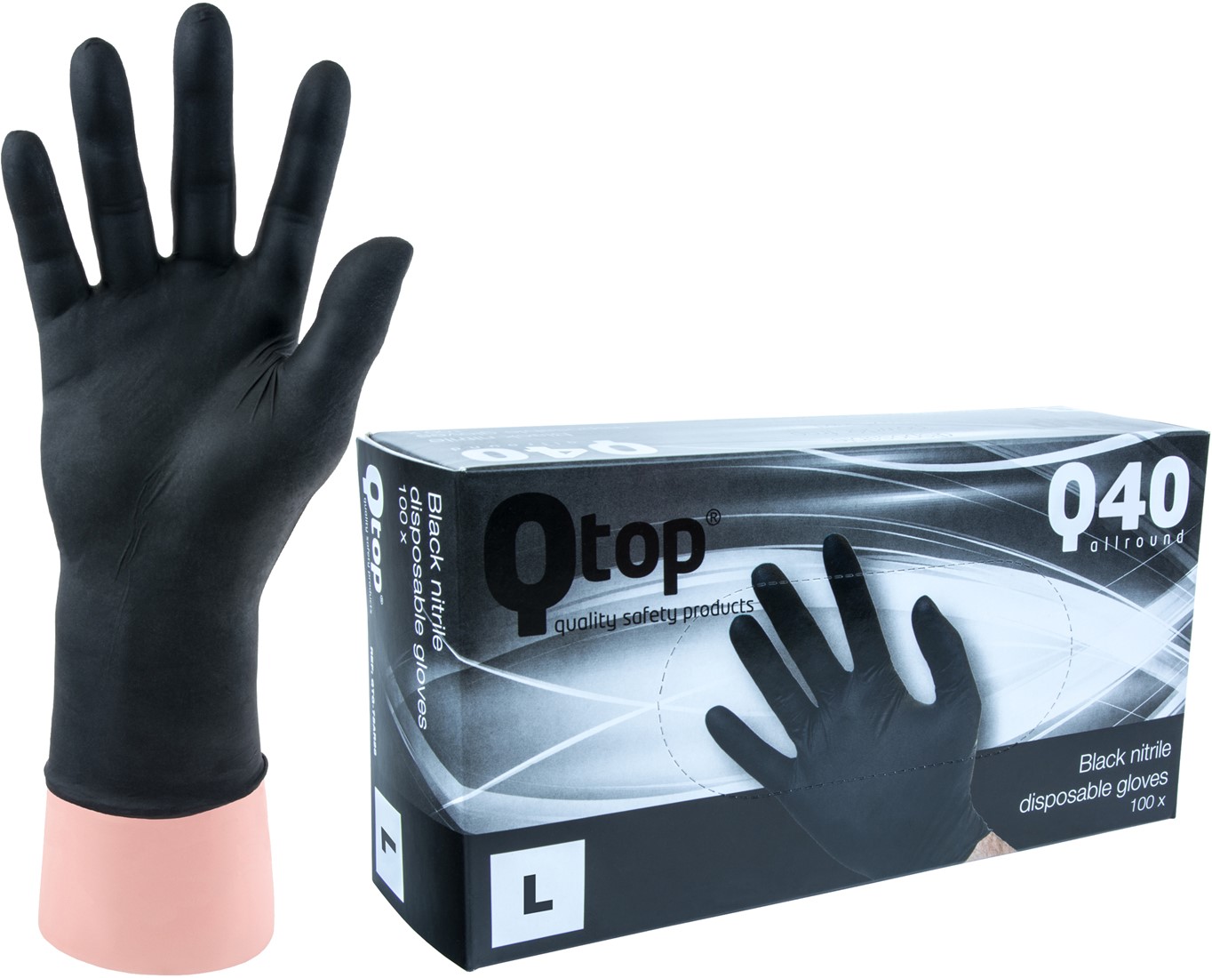 duidelijkheid tot nu jogger Qtop Q40 Zwarte Nitrile Handschoenen Werkhandschoenen concurrent