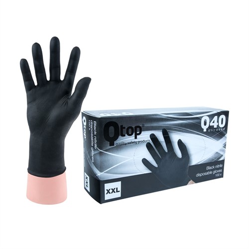 Qtop Q40 Zwarte Nitrile Handschoenen - 11/xxl